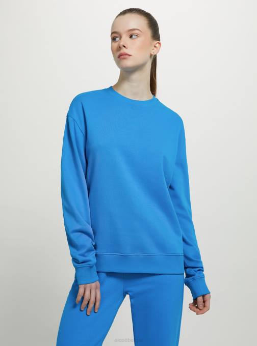 vrouwen Alcott wh2 wit Effen katoenen sweatshirt met ronde hals kleding PT2476