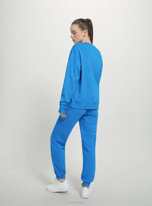 vrouwen Alcott wh2 wit Effen katoenen sweatshirt met ronde hals kleding PT2476