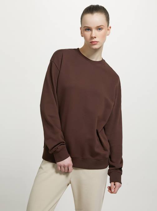 vrouwen Alcott wh2 wit Effen katoenen sweatshirt met ronde hals kleding PT2492