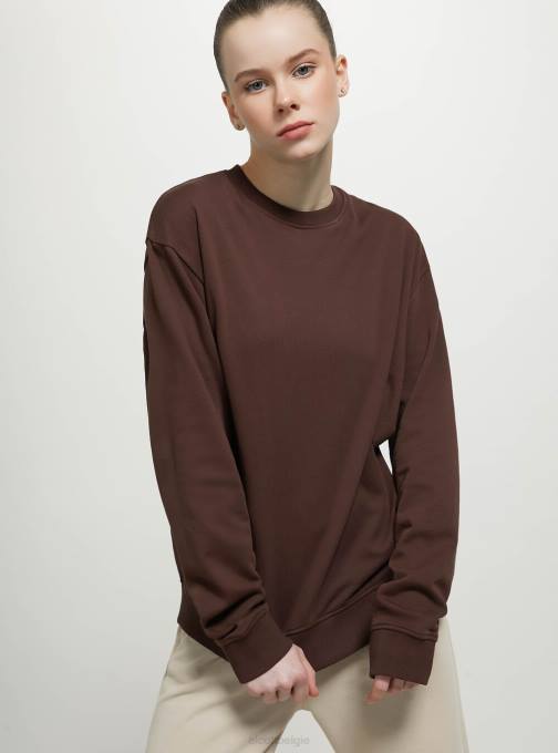 vrouwen Alcott wh2 wit Effen katoenen sweatshirt met ronde hals kleding PT2492