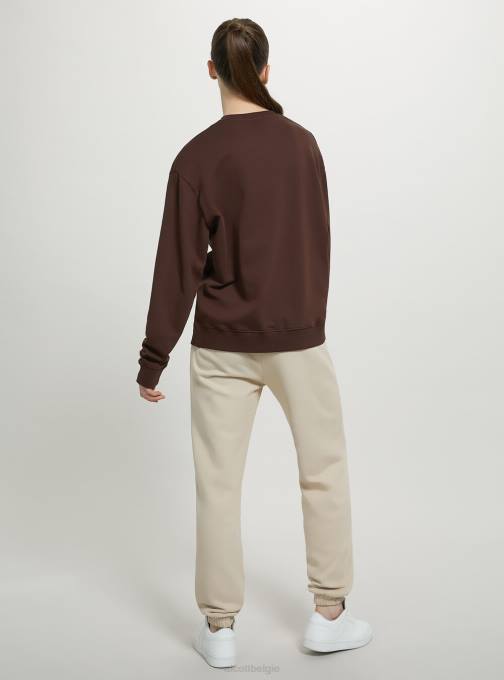 vrouwen Alcott wh2 wit Effen katoenen sweatshirt met ronde hals kleding PT2492