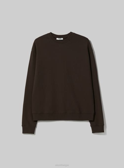 vrouwen Alcott wh2 wit Effen katoenen sweatshirt met ronde hals kleding PT2492