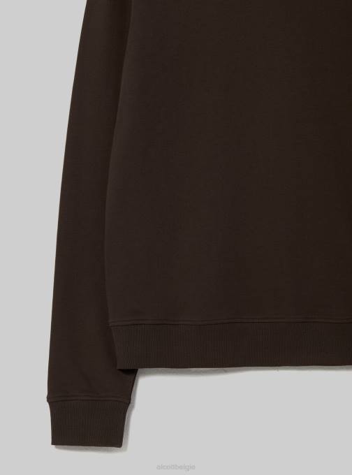 vrouwen Alcott wh2 wit Effen katoenen sweatshirt met ronde hals kleding PT2492