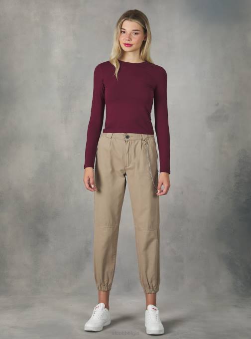 vrouwen Alcott bk1 zwart cropped T-shirt met lange mouwen kleding PT24354