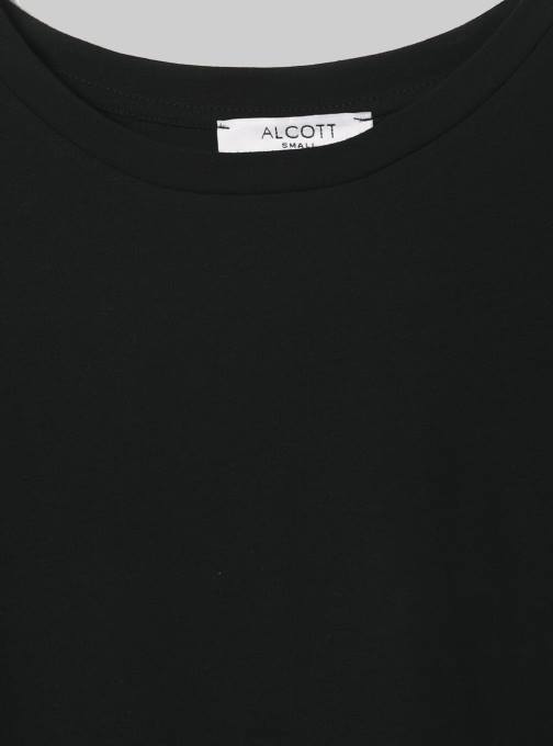 vrouwen Alcott bk1 zwart cropped T-shirt met lange mouwen kleding PT24400