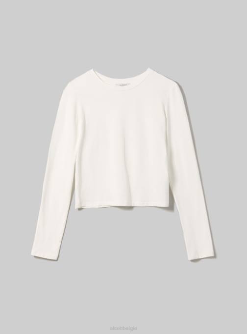 vrouwen Alcott bk1 zwart cropped T-shirt met lange mouwen kleding PT24475