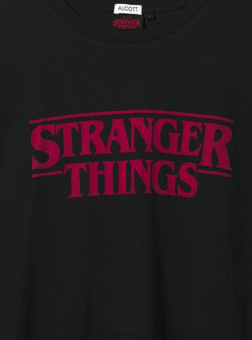vrouwen Alcott bk1 zwart oversized t-shirt van Stranger Things kleding PT24135