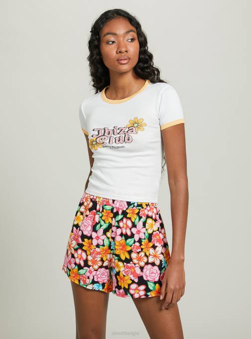 vrouwen Alcott c4546 lila t-shirt met print en contrasterende bies kleding PT24391