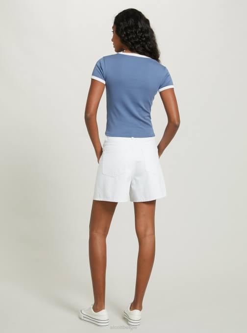 vrouwen Alcott c4546 lila t-shirt met print en contrasterende bies kleding PT24458