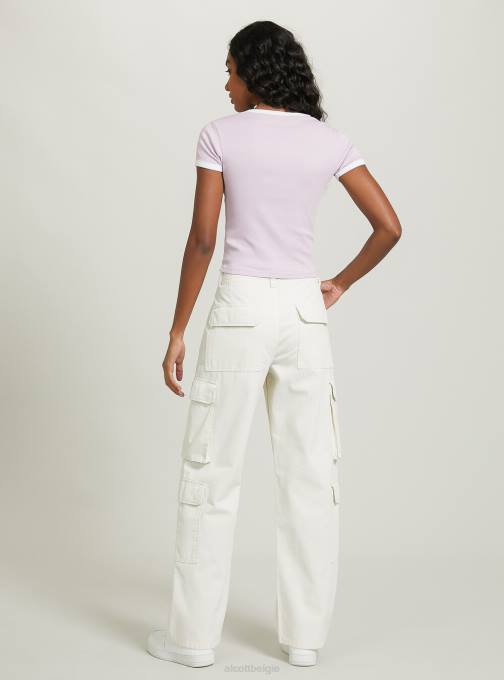 vrouwen Alcott c4546 lila t-shirt met print en contrasterende bies kleding PT249