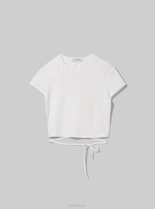 vrouwen Alcott of3 oranje licht cropped T-shirt met veters kleding PT24144