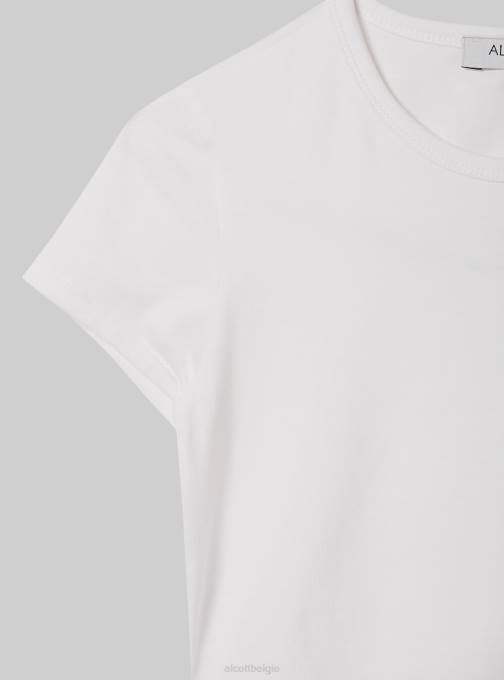 vrouwen Alcott of3 oranje licht cropped T-shirt met veters kleding PT24144