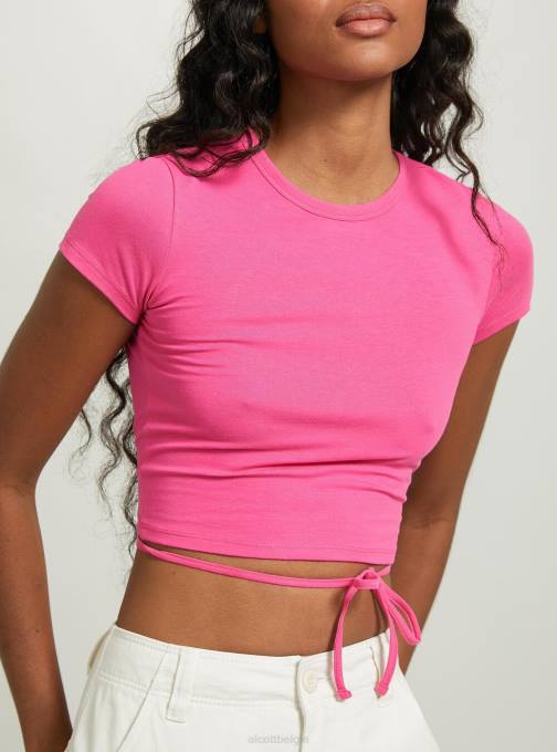 vrouwen Alcott of3 oranje licht cropped T-shirt met veters kleding PT24330