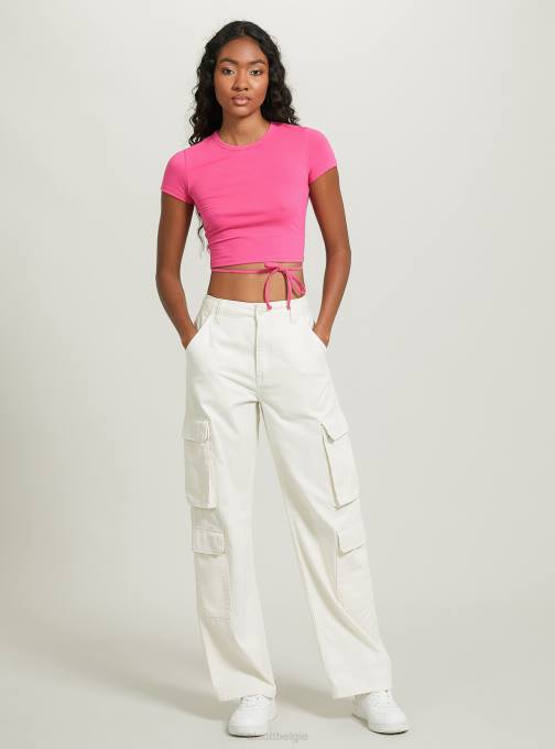 vrouwen Alcott of3 oranje licht cropped T-shirt met veters kleding PT24330