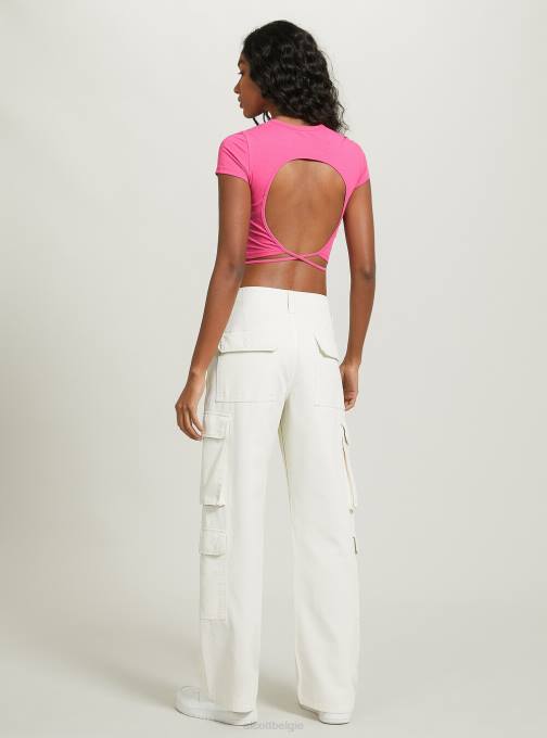 vrouwen Alcott of3 oranje licht cropped T-shirt met veters kleding PT24330