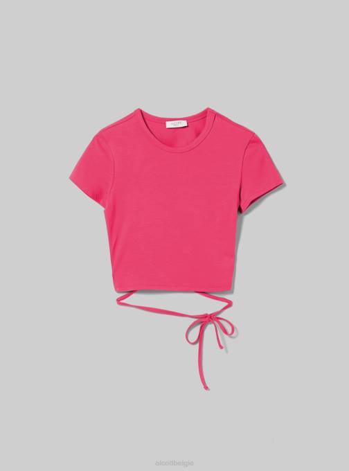 vrouwen Alcott of3 oranje licht cropped T-shirt met veters kleding PT24330