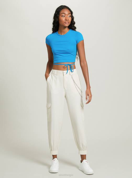 vrouwen Alcott of3 oranje licht cropped T-shirt met veters kleding PT24521