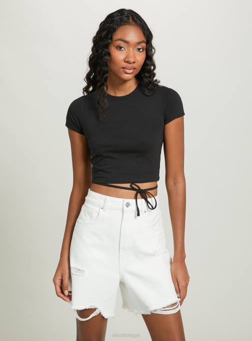 vrouwen Alcott of3 oranje licht cropped T-shirt met veters kleding PT24522