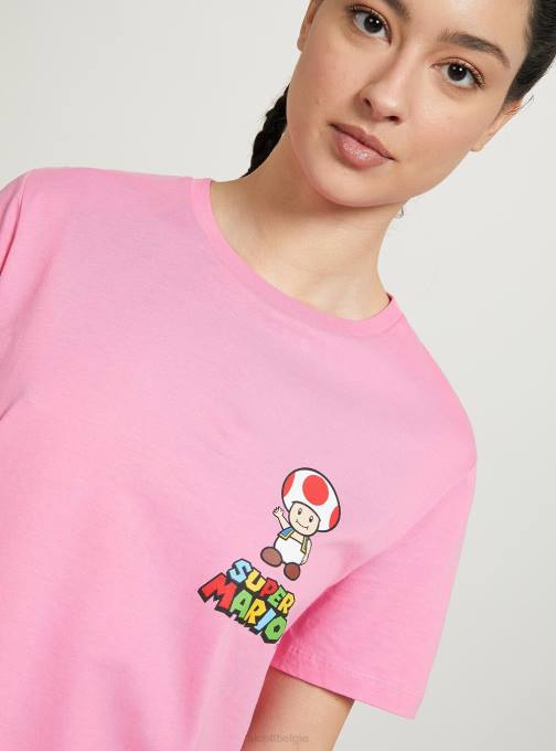vrouwen Alcott pk2 roze middel Super Mario-shirt kleding PT2431