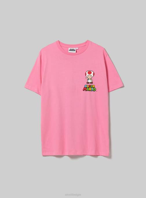 vrouwen Alcott pk2 roze middel Super Mario-shirt kleding PT2431