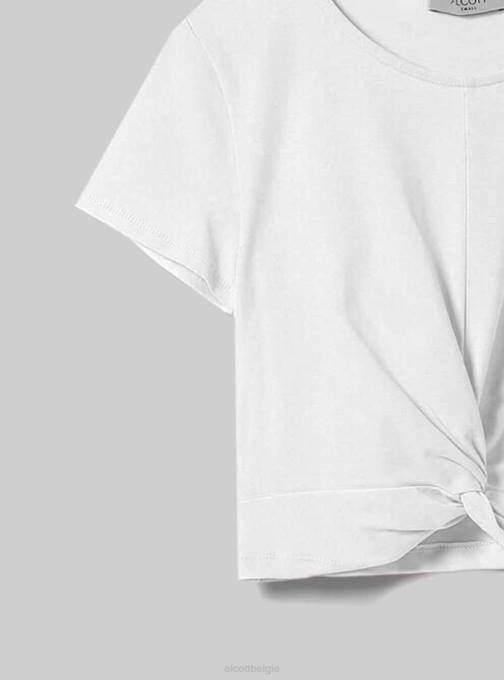 vrouwen Alcott wh2 wit cropped t-shirt met knoop kleding PT24127