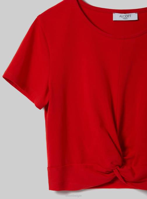 vrouwen Alcott wh2 wit cropped t-shirt met knoop kleding PT24347