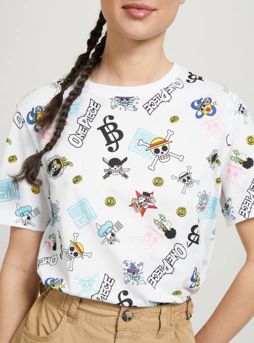 vrouwen Alcott wh3 wit een stuk over het hele t-shirt kleding PT2444