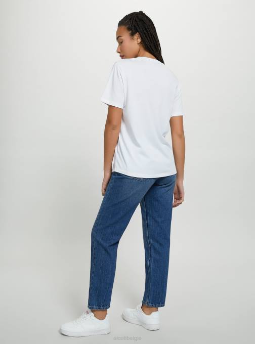 vrouwen Alcott wh3 wit katoenen T-shirt met ronde hals kleding PT24108