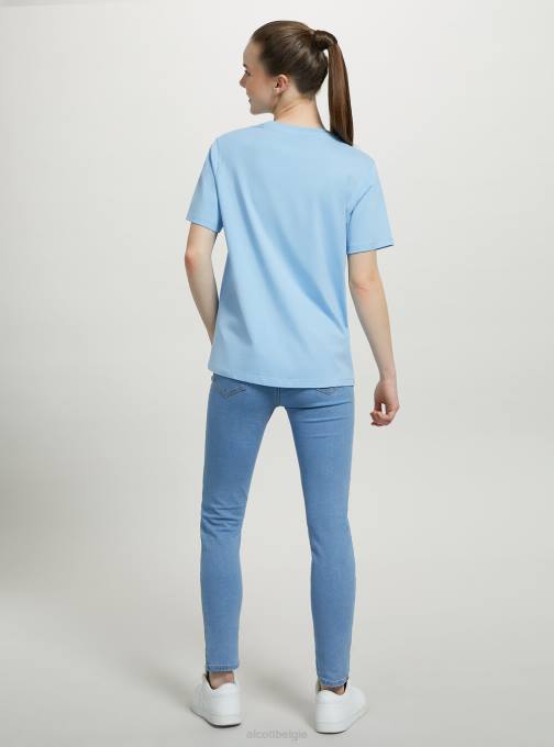 vrouwen Alcott wh3 wit katoenen T-shirt met ronde hals kleding PT24201