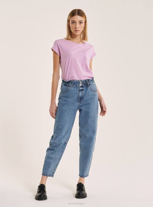 vrouwen Alcott wit basic katoenen t-shirt met borstzak kleding PT24130