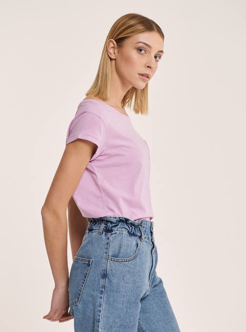 vrouwen Alcott wit basic katoenen t-shirt met borstzak kleding PT24130