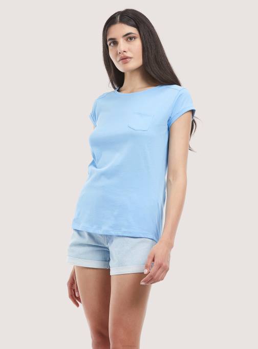 vrouwen Alcott wit basic katoenen t-shirt met borstzak kleding PT24171
