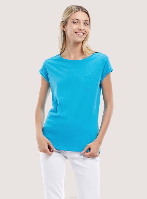 vrouwen Alcott wit basic katoenen t-shirt met borstzak kleding PT24343
