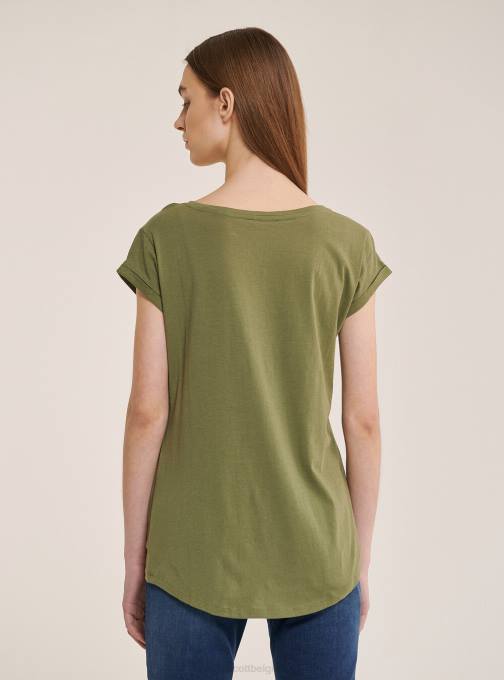 vrouwen Alcott wit basic katoenen t-shirt met borstzak kleding PT24375