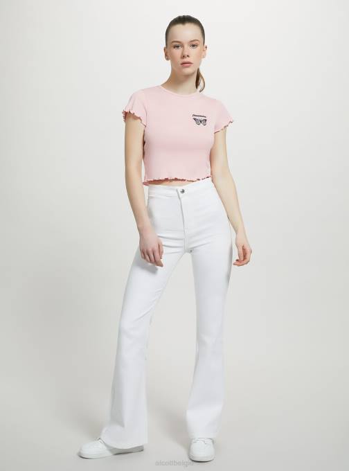 vrouwen Alcott wit katoenen t-shirt met borduursel kleding PT2456