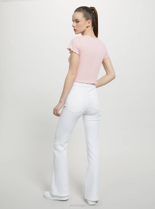 vrouwen Alcott wit katoenen t-shirt met borduursel kleding PT2456