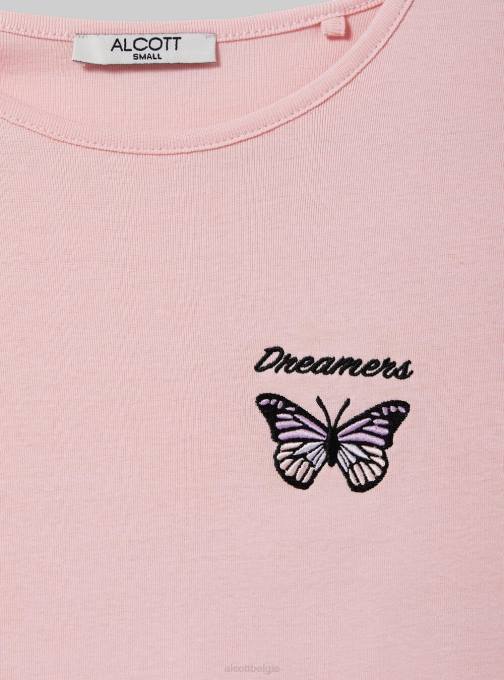 vrouwen Alcott wit katoenen t-shirt met borduursel kleding PT2456