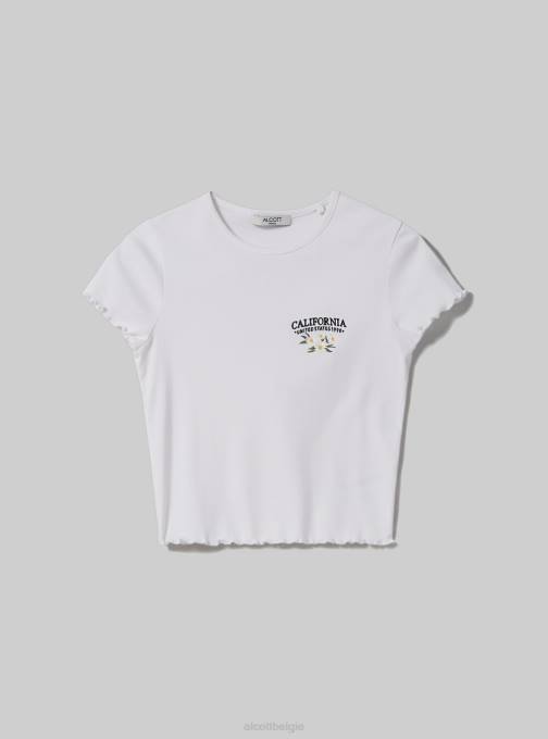 vrouwen Alcott wit katoenen t-shirt met borduursel kleding PT2479