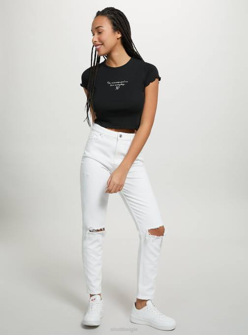 vrouwen Alcott wit katoenen t-shirt met borduursel kleding PT2481