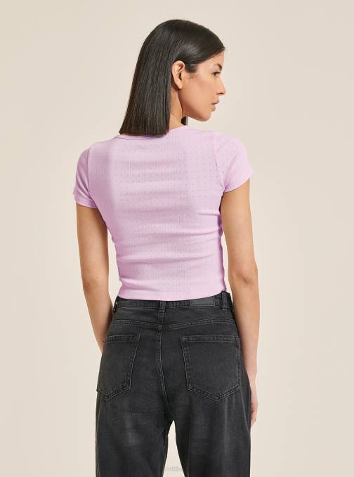 vrouwen Alcott zwart cropped katoenen top met knopen kleding PT24495