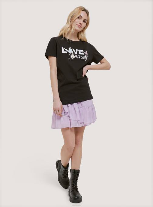 vrouwen Alcott zwart katoenen t-shirt met print kleding PT24196