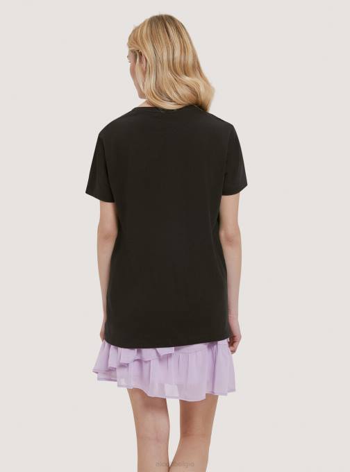 vrouwen Alcott zwart katoenen t-shirt met print kleding PT24196