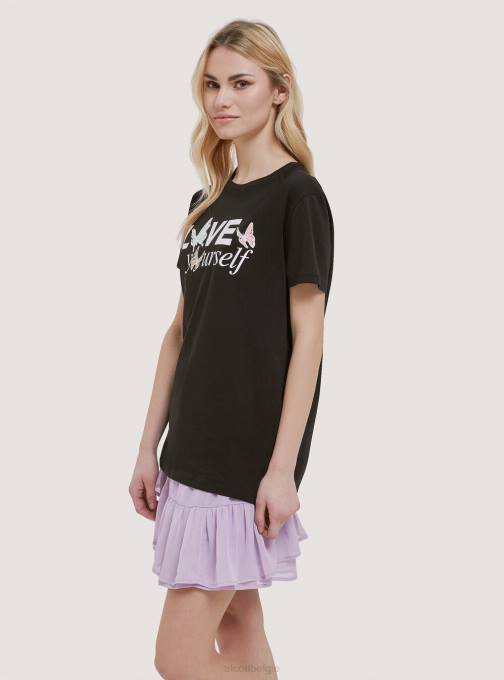 vrouwen Alcott zwart katoenen t-shirt met print kleding PT24196