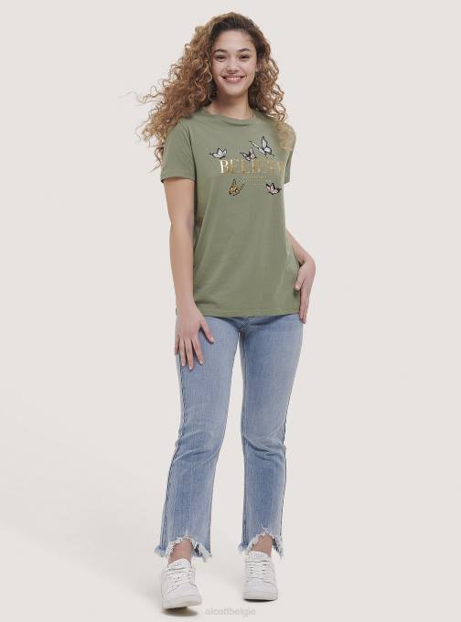 vrouwen Alcott zwart katoenen t-shirt met print kleding PT24299