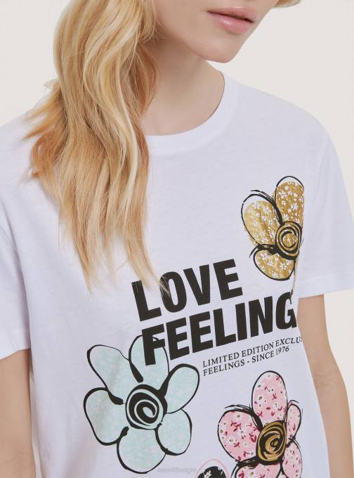 vrouwen Alcott zwart katoenen t-shirt met print kleding PT24355