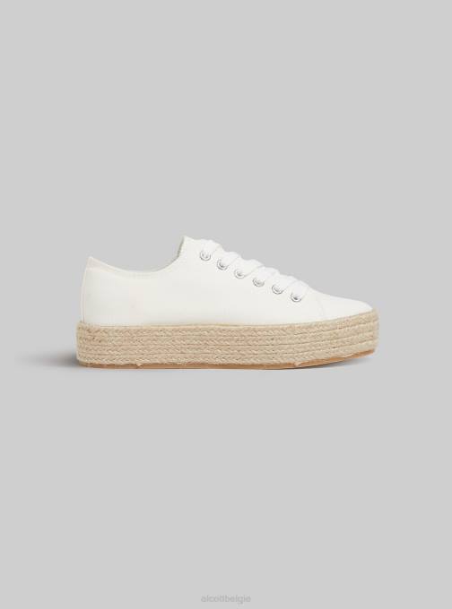 vrouwen Alcott wh2 wit sneakers met raffiazool schoenen PT24383