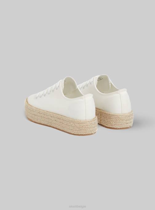 vrouwen Alcott wh2 wit sneakers met raffiazool schoenen PT24383